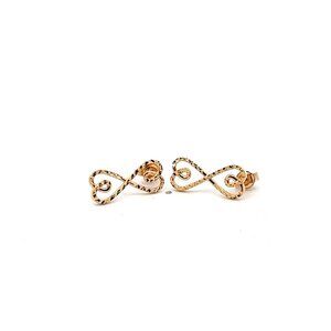 18K Gold Earrings Post Infinity 1.80 grams